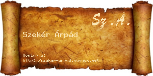 Szekér Árpád névjegykártya