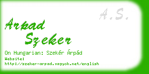 arpad szeker business card