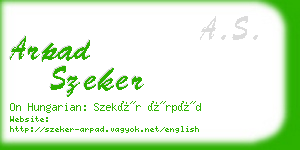 arpad szeker business card